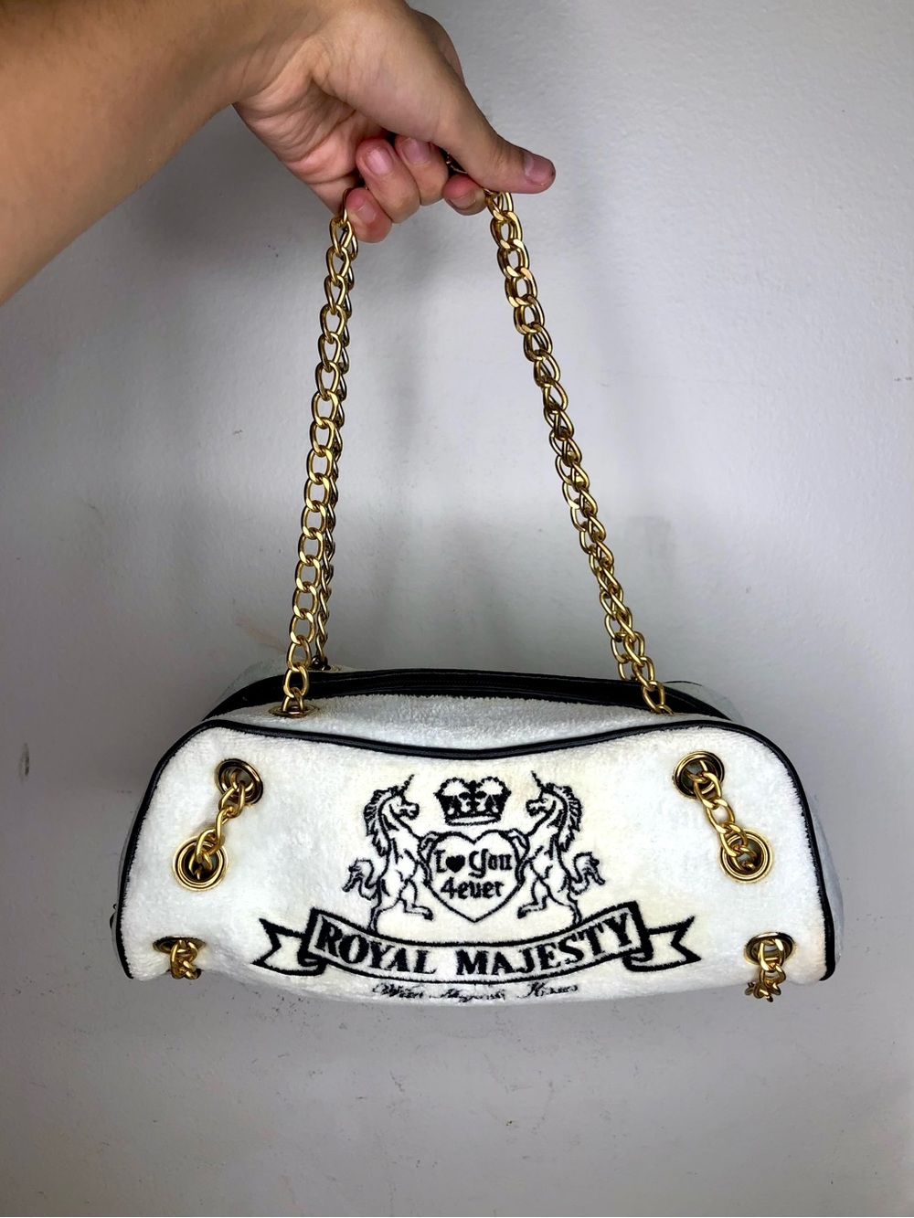 Y2k Juicy Couture Shoulder Bag with Gold Chain Straps